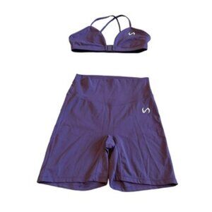 TLF Take Life Further Two Piece Workout Athletic Set Bra Shorts Size Medium
